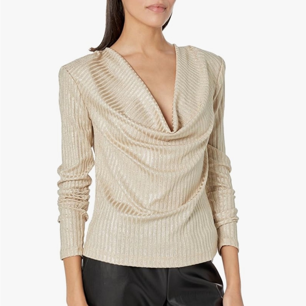 Ramy Brook | Carolina Rib-Knit Cowl-Neck Blouse size XXS NWT